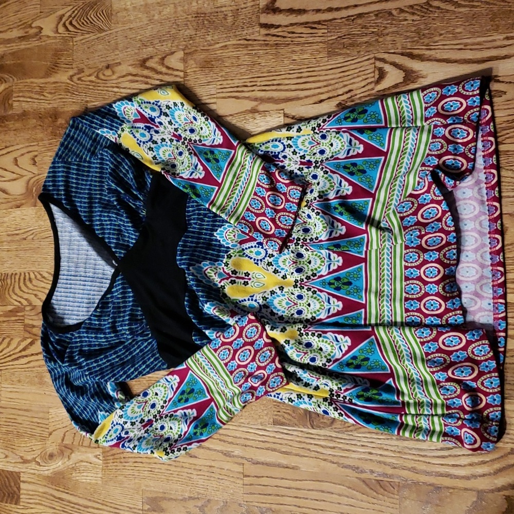 Empire Waist Patterned Kaleidescope Rainbow Colorful Maternity Wear Cozy